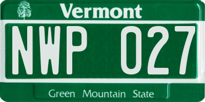 VT license plate NWP027