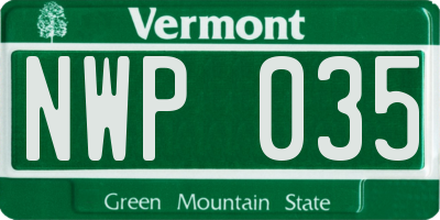 VT license plate NWP035