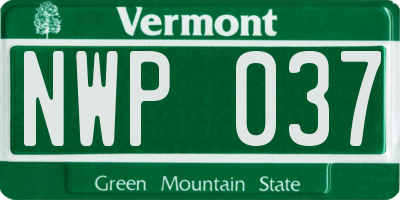 VT license plate NWP037