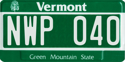 VT license plate NWP040