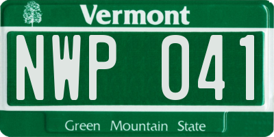 VT license plate NWP041