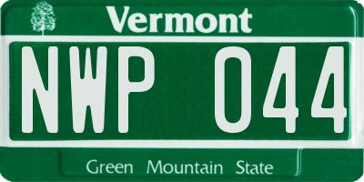 VT license plate NWP044