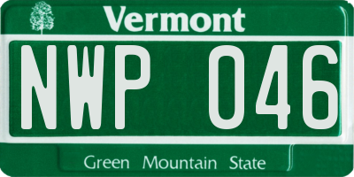 VT license plate NWP046