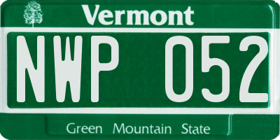VT license plate NWP052