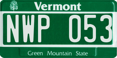 VT license plate NWP053