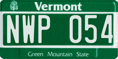 VT license plate NWP054