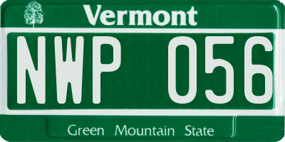 VT license plate NWP056