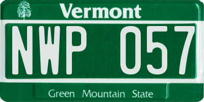VT license plate NWP057