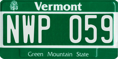 VT license plate NWP059