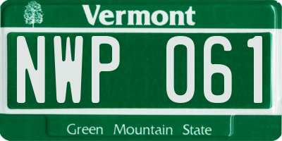 VT license plate NWP061
