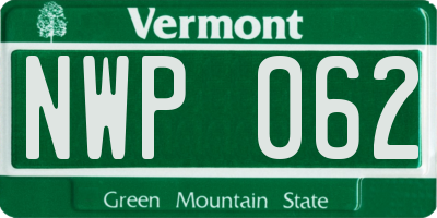 VT license plate NWP062