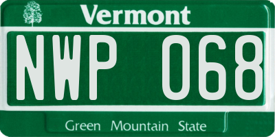 VT license plate NWP068