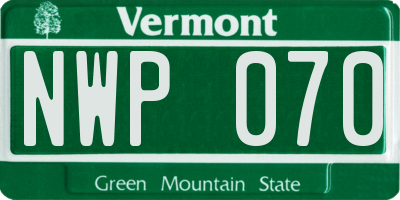 VT license plate NWP070