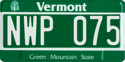 VT license plate NWP075