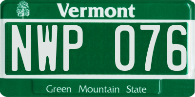 VT license plate NWP076