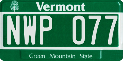 VT license plate NWP077