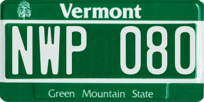VT license plate NWP080