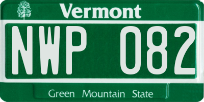 VT license plate NWP082