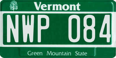 VT license plate NWP084