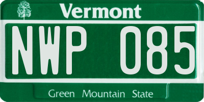 VT license plate NWP085