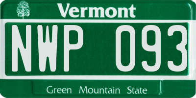 VT license plate NWP093