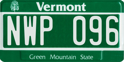VT license plate NWP096