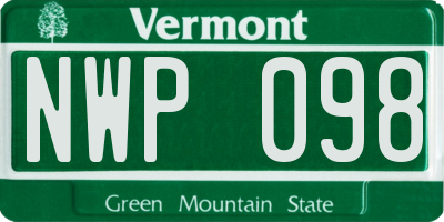 VT license plate NWP098