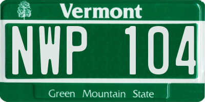VT license plate NWP104
