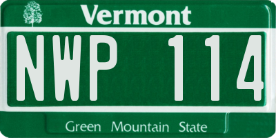 VT license plate NWP114