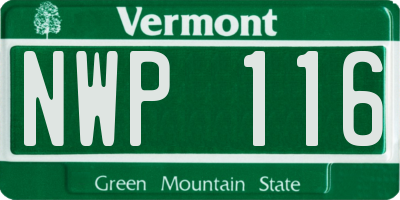 VT license plate NWP116