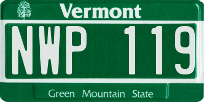 VT license plate NWP119