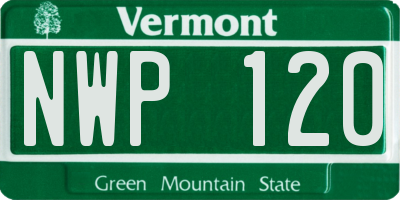VT license plate NWP120