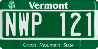VT license plate NWP121
