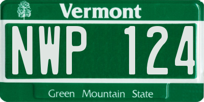 VT license plate NWP124