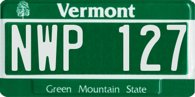 VT license plate NWP127