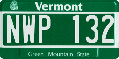 VT license plate NWP132