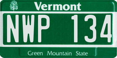 VT license plate NWP134