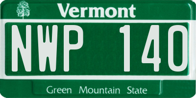 VT license plate NWP140