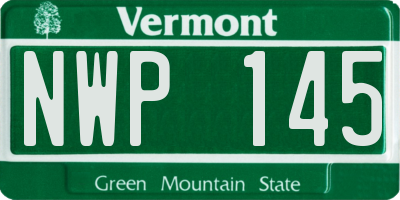 VT license plate NWP145