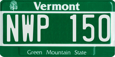VT license plate NWP150