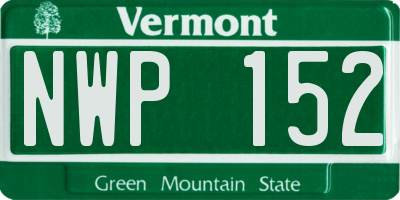 VT license plate NWP152