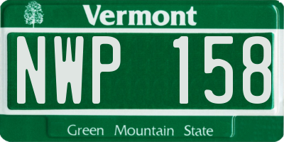 VT license plate NWP158