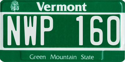 VT license plate NWP160