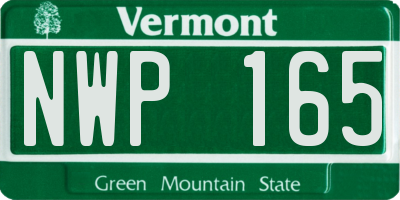 VT license plate NWP165