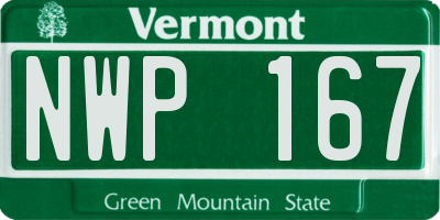 VT license plate NWP167
