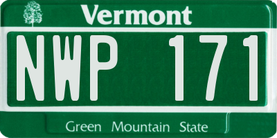 VT license plate NWP171