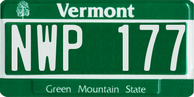 VT license plate NWP177