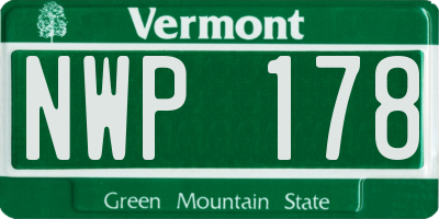 VT license plate NWP178