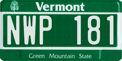 VT license plate NWP181