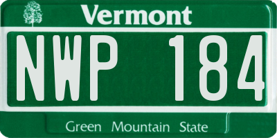 VT license plate NWP184